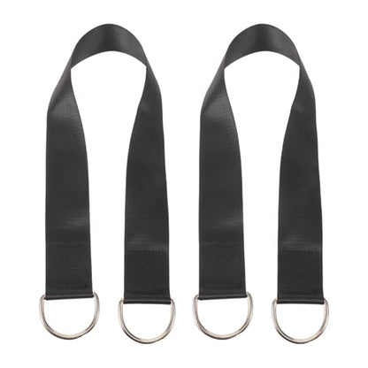 Heavy Duty Nylon Weight Plate Loading Straps Quick Installation and Removal 2pcs Black for Dip Belt and Barbell for Squats and Home Gym Workouts