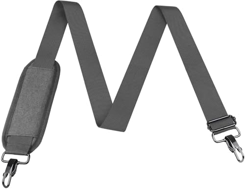 Shoulder Strap 56 inch, Universal Adjustable Thick Soft Duffel Bag Shoulder Strap Replacement Comfortable Belt with Metal Swivel Hooks for Laptop Messenger Bag, Briefcase, Shoulder Bag, Dark Gray - color: Dark Gray