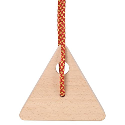 Rock Climbing Hangboard, 2Pcs Triangle Hang Board for Climbing Finger Strength, Rope-Mounted Portable Fingerboard Trainer with Multiple Grip Holds, Lightweight Wooden Design