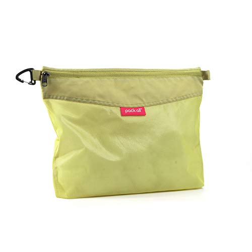 pack all Water-resistant Material Zipper Pouch, Mesh Zipper Bags for Storage, Travel, Office (Green, Large) - color: Green, size: Large