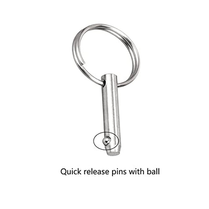 2 PCS Marine 316 Stainless Steel Quick Release Pin Bimini Top Pin, Diameter 1/4"(6.3 mm), Overall Length 3"(76 mm), Usable Length 2.4"（61 mm - size: 2 Pieces