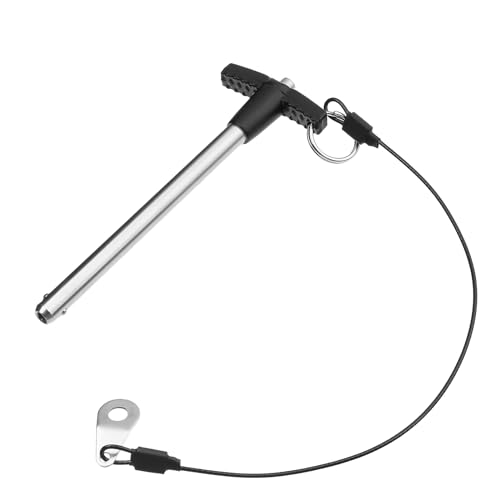 T Handle Quick Release Pin 5/16 Inch Diameter ,Stainless Steel Ball Locking Pin with Push Button Lanyard Cable Usable Length 3.54"(8*90mm) - size: 8mm-90mm
