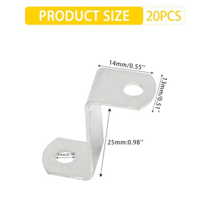 Offset Clips for Picture Framing, Z-Shape Canvas Mounting Clips with Mounting Hole, with Screws (20pcs, 25mm) - size: 25 mm