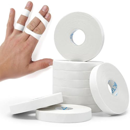 OK TAPE Athletic Finger Tape (10Rolls 450FT), 0.5in Finge Wrap Tape, Extra Strong Adhesive Finger Support and Protect Tape, Hand Grip Tape for Rock Climbing, MMA, Jiu Jitsu, Volleyball, White - color: White