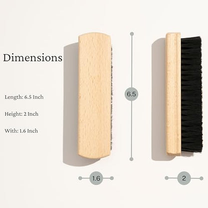Konex Shoe Brush - Natural Beechwood Handle Handcrafted Wooden Shoe Cleaning Brush - Thick Synthetic Konex Fiber Bristle - Shoe Brushes for Cleaning with Quick and Lasting Use - color: Natural Wood