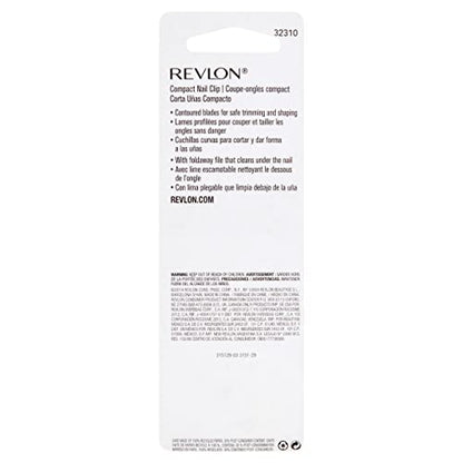 Revlon Compact Nail Clipper | Silver | Pack of 2 - size: 1 Count (Pack of 2)