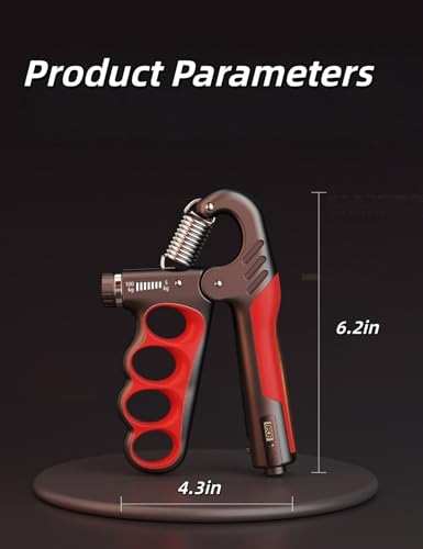 Mechanical Counting Adjustable Hand Grip Trainer – 5-100 kg / 11-220 lb LCD Forearm Strengthener for Adults, Bodybuilding, Climbing & Recovery - color: grey