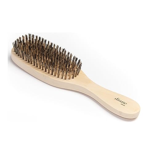 Diane Reinforced Boar Bristle Wave Brush for Men and Barbers – Hard Bristles for Thick to Coarse Hair – Use for Detangling, Smoothing, Wave Styles, Restore Shine and Texture - color: RED, size: Size 9 (Pack of 1)