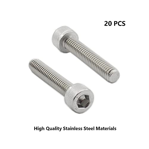 20 PCS Socket Head Cap Screws, TTZEZE 304 Stainless Steel Metric Machine Bolts Hex Socket Screw, Socket Drive Bright Finish Full Machine Threads for Shelf Chair Desk Install Repair (M6x25m) - color: M6, size: 25m