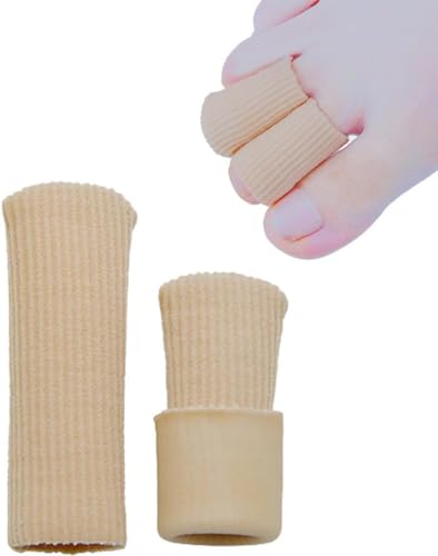 Sohler 6 Packs Closed Toe Caps Finger Covers Sleeve Protectors, Elastic Fabric Lined with Soft Gel (Medium 9/16" x 2-1/2") - size: Medium 9/16"x 2-1/2"
