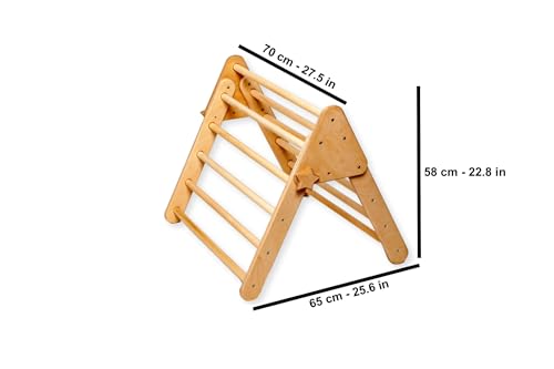 Montessori Wooden Climbing Triangle for Kids | Foldable Indoor Climbing Frame for Children & Toddlers | Wooden Playground Equipment (Medium) - style: Medium