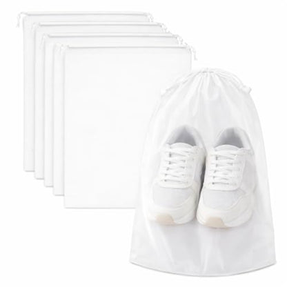 InfinitePack Large Transparent Shoe Bags for Travel, Portable Shoe Bags, Shoes Pouch Storage Organizer with Drawstring for Men & Women aClear Window Shoes Pouch with Rope - size: 10"x14"(100pcs)