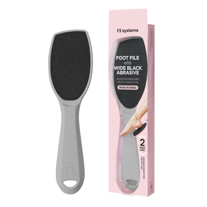 Wide Emery, Double-Sided Pedicure Tool, Colossal Foot File for Men & Women, Effective for Cracked Heel, Callus Remover, Foot Scrubber, Professional, (Gray) - color: Gray
