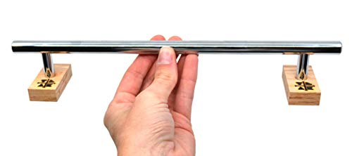 Teak Tuning Round Fingerboard Rail - Long Edition - Polished Chrome - 11.25" Long, 1.75" Tall - Prolific Series