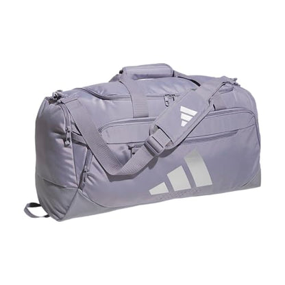 adidas Defender 5 Duffel Bag for Sports, Gym and Travel, Slate Grey/Silver Metallic, OSFA - color: Slate Grey/Silver Metallic/Medium 59L, style: Medium 59l