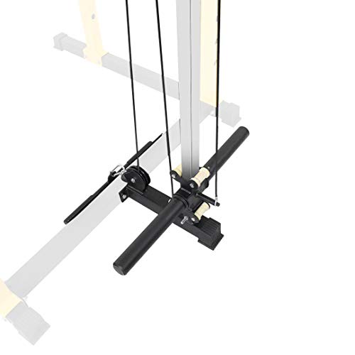 HulkFit Multi-Functional Adjustable Pro Series Power Rack Power Cage Exercise Equipment for Home Gym with Squat Rack Attachments and Accessories - Bench Press, Squats, and Deadlifts - Multicolor - style: Lat Pulldown V1