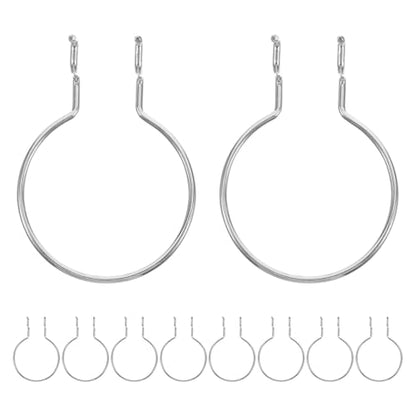 10pcs Silver Metal Pegboard Hooks Round Rings, Iron Tool Hangers for Garage and Workshop, Compatible Hole Board Storage Accessories, Heavy-Duty Hanging Board Organizer
