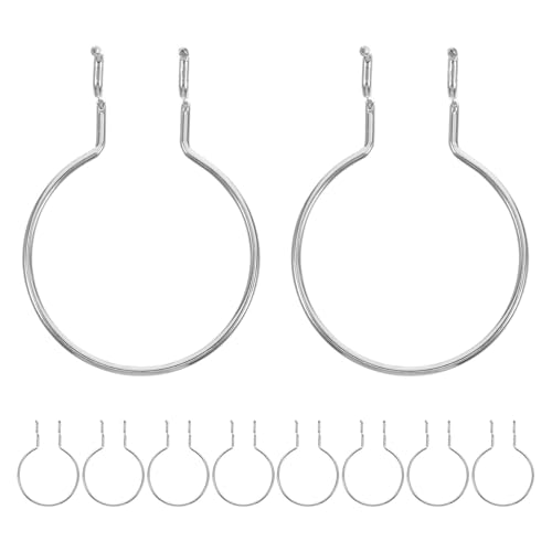 10pcs Silver Metal Pegboard Hooks Round Rings, Iron Tool Hangers for Garage and Workshop, Compatible Hole Board Storage Accessories, Heavy-Duty Hanging Board Organizer