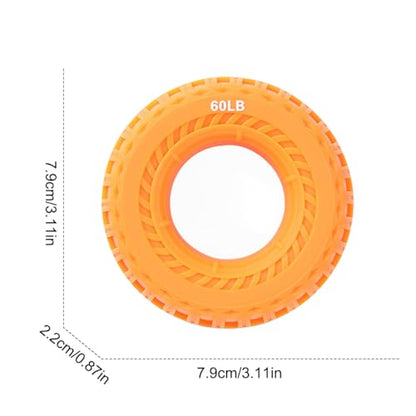 Tire Tread Silicone Grip Strengthener Ring, Non-Slip Finger Exerciser for Strength Training & Stress Relief - color: Orange