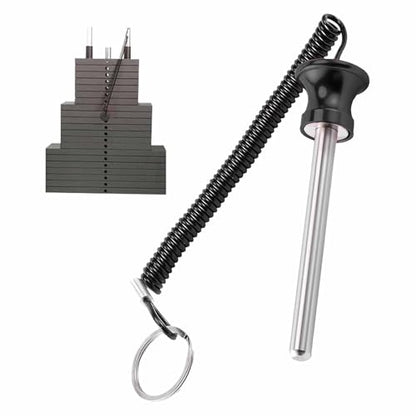 Universal Magnetic Weight Stack Pin with Pull Rope - Gym Pin for Weight Stack Machines | Commercial & Home Gym Accessories | Replacement Weight Pins for Strength Training Equipment - color: Black