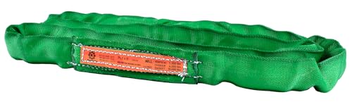 Power Lift PL2x3' Green Polyester Round Sling (5,300 lb. Vertical Capacity)| Various Sizes in Listing | Kennedy Wire Rope & Sling Co. | Proudly Manufactured in The USA - color: Green (PL2) - Vertical Capacity: 5,300 lbs., size: PL2x3'