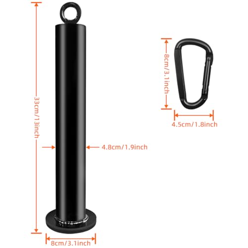 Weight Loading Pin with Carabiner Fit 1 inch and 2 inch Olympic Weight Plate for Fitness Strength Cable Pulley System LAT Lifting Pulldown Home Gym