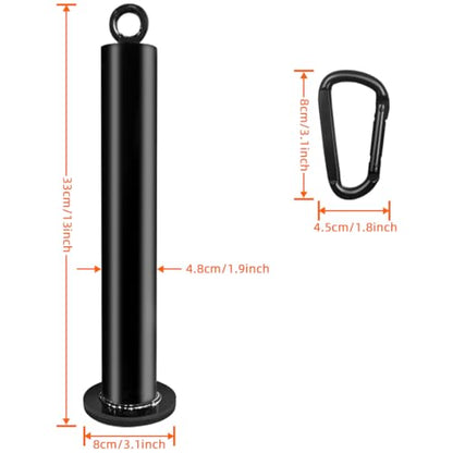 Weight Loading Pin with Carabiner Fit 1 inch and 2 inch Olympic Weight Plate for Fitness Strength Cable Pulley System LAT Lifting Pulldown Home Gym