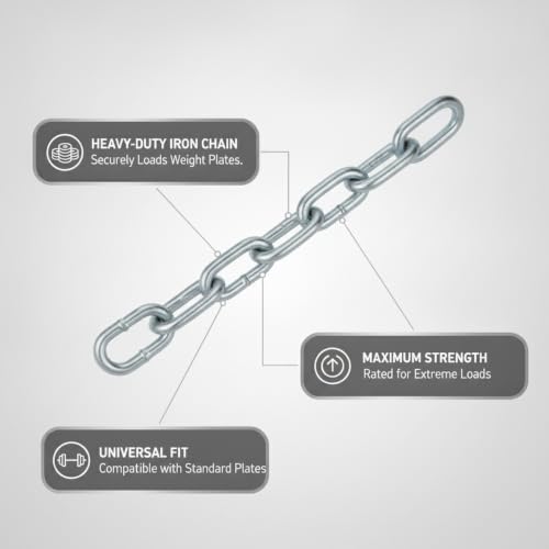Maximize Upper Body Strength with Iron Chain Weighted Dip Belt for Pull-Ups and Dips - size: 7.87 x 0.79 x 0.79 in