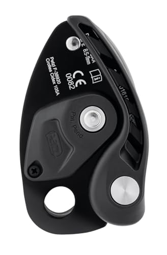 PETZL NEOX Rock Climbing Belay Device | With Cam-Assisted Blocking - color: Light Gray