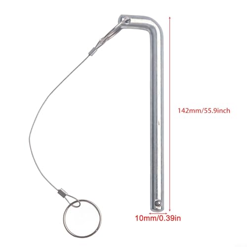 Metal Weight Stack Pin Selector with Pull Rope for Gym Fitness Equipment 10x125mm Silver Replacement Accessory Standard Size Secure Attachment Prevent Loss for Weight Machines Home or Commercial Use