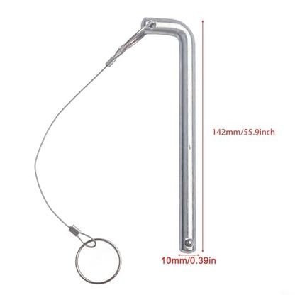 Metal Weight Stack Pin Selector with Pull Rope for Gym Fitness Equipment 10x125mm Silver Replacement Accessory Standard Size Secure Attachment Prevent Loss for Weight Machines Home or Commercial Use