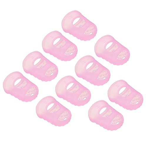PATIKIL Finger Tips Anti Slip Fingertip Protector, 20 Pack 28mm Silicone Finger Guard for Paper Sorting Sewing Guitar Playing, Pink M Size - color: Pink
