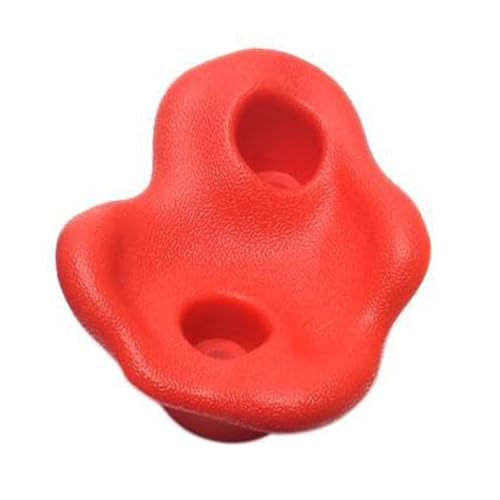 HERCHR 10 Rock Climbing Holds, PE Ergonomic Rock Wall Holds Grips for Indoor and Outdoor Playground Play Set Includes Mounting Hardware - color: Red