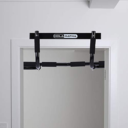 HolaHatha Heavy Duty Door Way Pull Up Bar Chin Up Dip Station for Multiuse Doorway Portable Home Fitness Gym Workout to Build Upper Body Strength