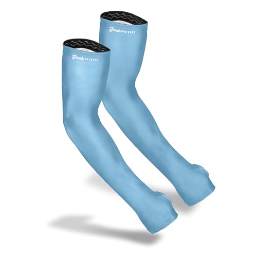FARMER'S DEFENSE Gardening Arm Sleeves|UV Cooling Protective Sleeve Women & Men|Anti-Scratch Cover Sun UPF Outdoor Protection - Sky Breeze - XS - color: Sky Breeze, size: X-Small