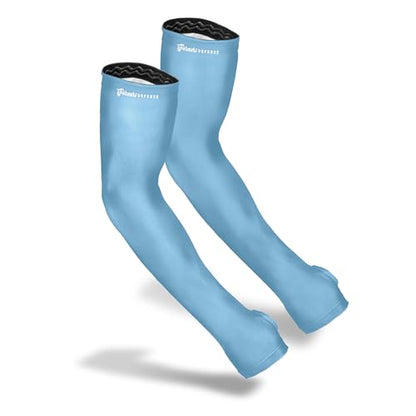 FARMER'S DEFENSE Gardening Arm Sleeves|UV Cooling Protective Sleeve Women & Men|Anti-Scratch Cover Sun UPF Outdoor Protection - Sky Breeze - XS - color: Sky Breeze, size: X-Small