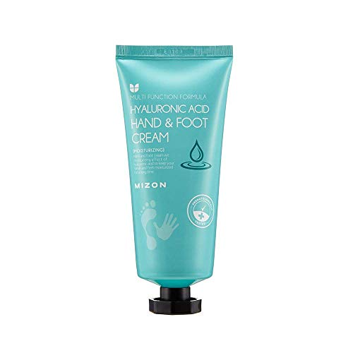 MIZON Hand Cream for Dry Cracked Hands, Elbows, and Heels, with Hyaluronic Acid, Instant Hydration for Skin, Hydrating and Moisturizing for Soft Supple Hands, Light and Non-Greasy 100ml 3.38 fl oz