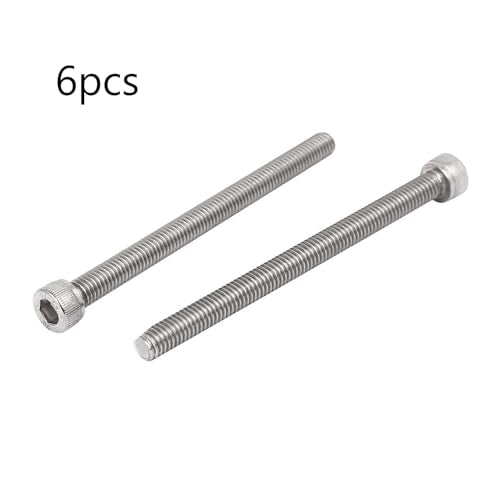 TOP-VIGOR 6Pcs M6-1.0 x 80mm Hex Socket Head Cap Screws, Allen Socket Drive DIN912, 304 Stainless Steel Replacement Machine Fastener Screws for Bicycle Motorcycle Machine Repairment - size: M6 x 80mm x 6pc