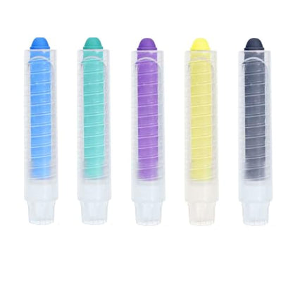 Chalk Holder - Chalk with Holder - Clear Chalkboard Chalk - Dustless - For Blackboard & Whiteboard - 5 Pack