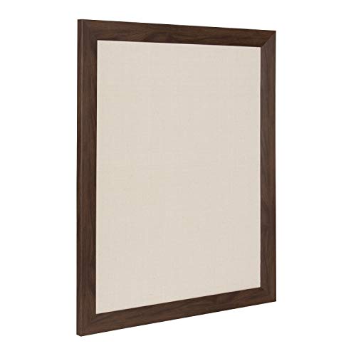 DesignOvation Beatrice Framed Linen Fabric Pinboard, 23x29, Walnut Brown - color: Walnut Brown, size: 29" x 23"
