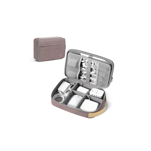 Travelkin Cord Organizer Travel, Cable Organizer For Electronic Accessories | Expandable electronics organizer,Charger organizer case, Large capacity travel case for Card,Usbs, travel essentials - color: Pink, size: Large