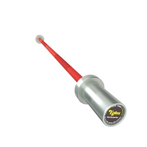 Egles Kids Barbell 5.5LB Mini Barbell Bar 4ft for Kid Women & Beginners Weighted Bar - Compatible with 2-Inch Weight Plates, for Strength Training Gym Weight Lifting, Multi-Color Training Bar - color: Silver Sleeve Red Bar