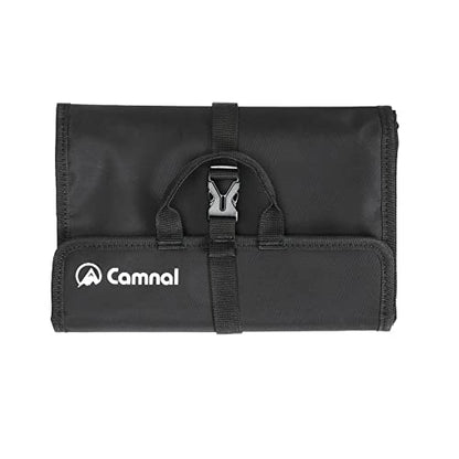 Climbing Quickdraw Hanging Storage Bag, Carabiner Hook Gear Equipment Parts Collections, Durable Foldable Bundled Roll Waterproof Bag(Black)