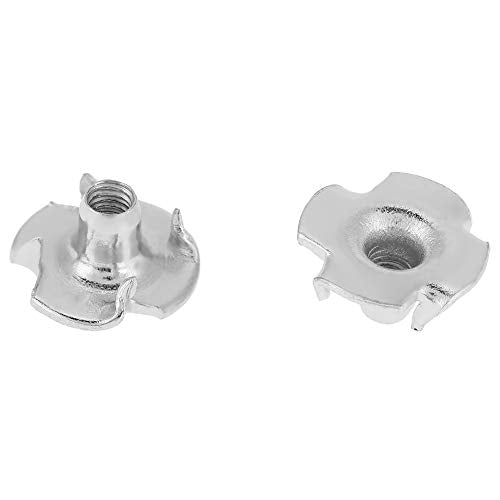 T Nuts zinc Plated Steel, 100PCS Rock Climbing Holds T Nuts Four Pronged Tee Nuts for Furniture Cabinets and Rock Climbing Holds (M4) - size: M4
