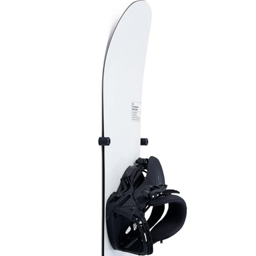 Arkorus [NEW] (4 PCS) Snowboard Wall Mount Storage – Edge-Safe Snowboards Hanger, Modern Floating Vertical Rack, Clip Hook Holder to Securely Store and Display Boards, Gear Organizer
