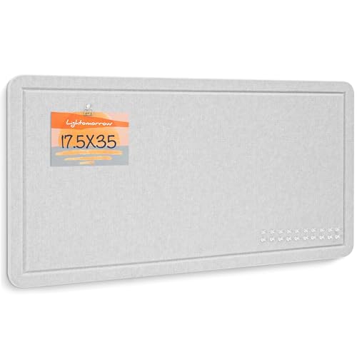 Lightomorrow Bulletin Board, 35 x 17 1/2 inches Felt Board - Decorative Pin Board, Cork Board Alternative for Wall, Foldable Self-Adhesive Vision Board Prayer Board with 20 Pushpins - Light Gray - color: Light Gray, size: 35" x 17.5"