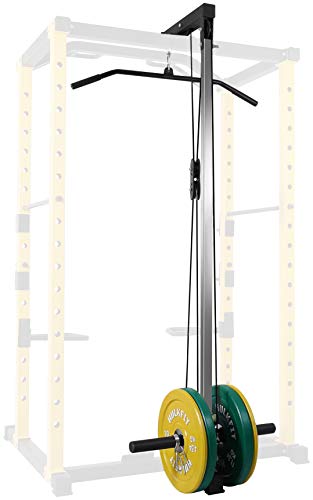 HulkFit Multi-Functional Adjustable Pro Series Power Rack Power Cage Exercise Equipment for Home Gym with Squat Rack Attachments and Accessories - Bench Press, Squats, and Deadlifts - Multicolor - style: Lat Pulldown V1