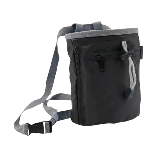 Compact Climbing Chalk Carrier with Reinforced Side Compartment and Leak Design for Athletic Activities Anti Slip Workout Chalk Bag - color: Black