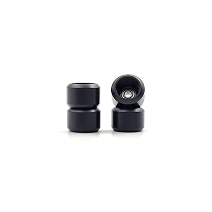 SPITBOARDS® Fingerboard Pro Wheels with Real Ball Bearings, Professional CNC Polyurethane Quality, Street Wheels Shape (Black) - color: Black