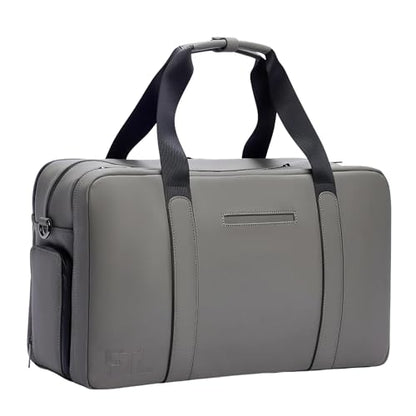 The FTL Pro Mens Travel Bag - 30L Premium Work to Gym Weekender Duffel with Garment Bag, Shoe Space & 18" Laptop Sleeve - Organized Athletic Business Carry On Hybrid, Fits Under Airplane Seat - Grey - color: Stone Grey, style: Pro